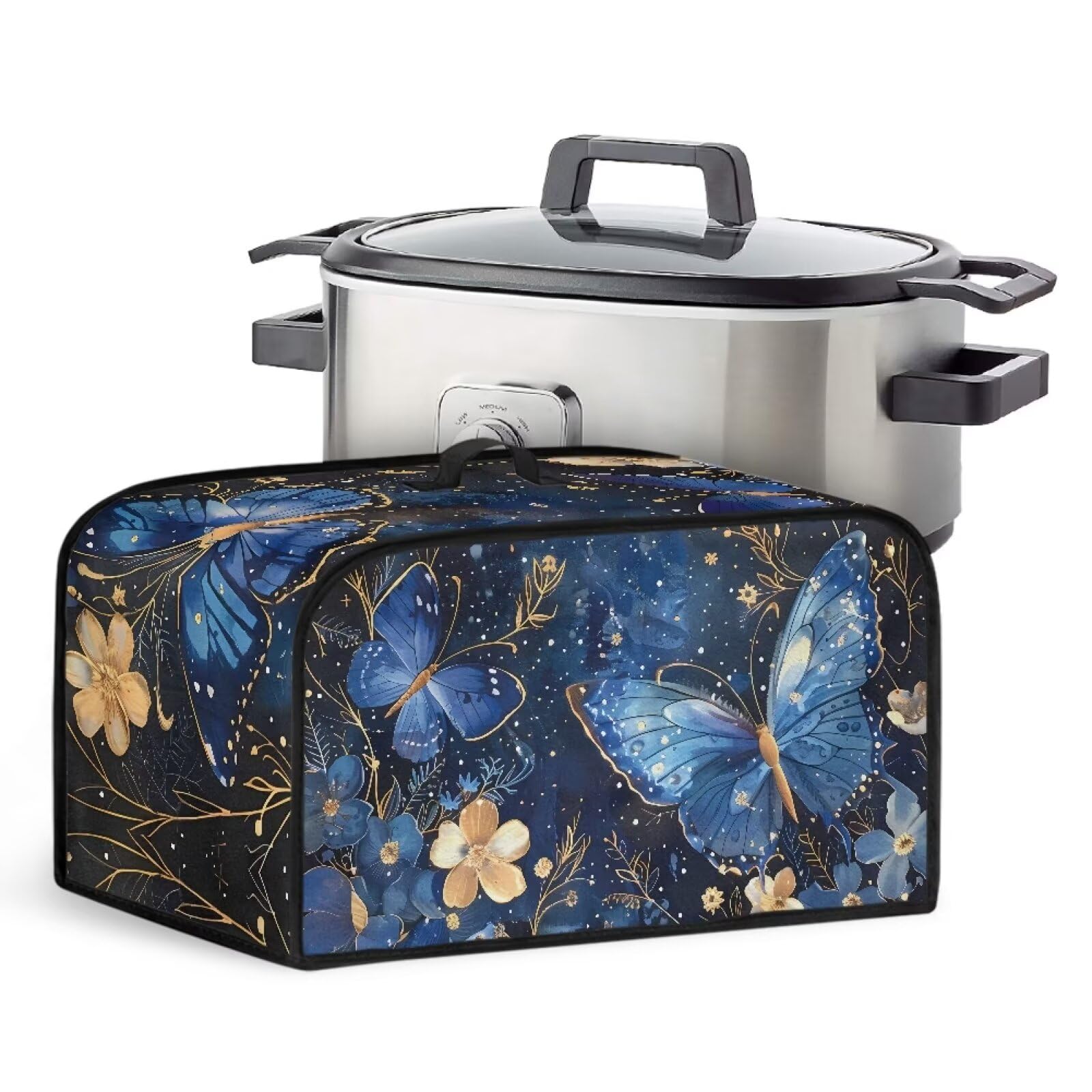 Butterfly Flower Slow Cooker Cover Universal Fit Slow Cooker Protective Cover Keep Appliance Clean Crock Pot Cover with