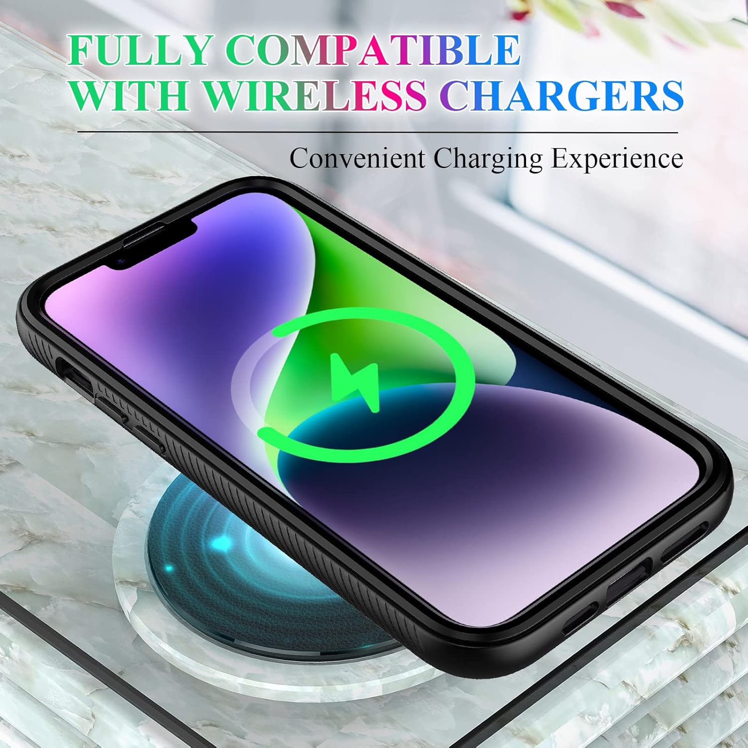 wahhle Compatible with iPhone 14 Plus Case, Full-Body Phone Cover with Screen Protector Shockproof TPU Bumper Case 6.7 Inches-Black Clear - Image 8