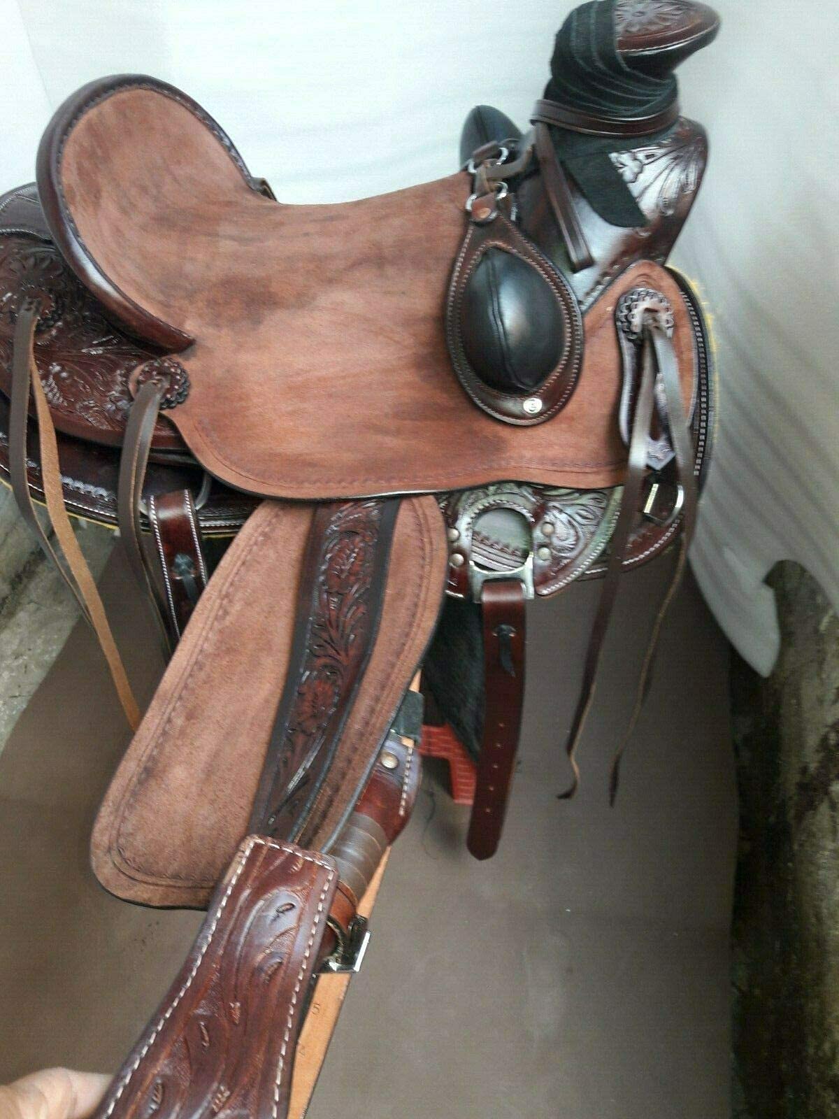 Equestrian Universe Western Youth/Kids Heavy Duty Wade Ranch Roper Sella (Marrone caffè)