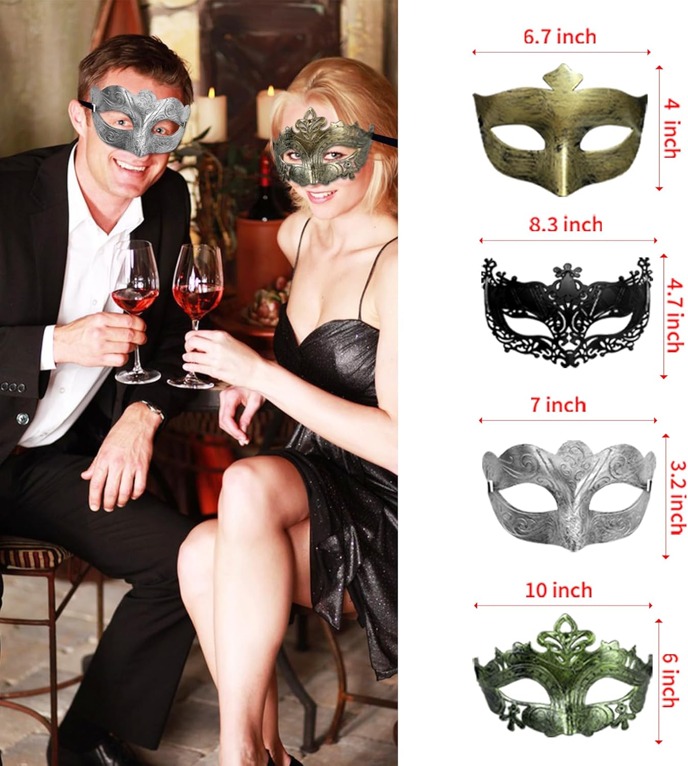 40 Pieces Masquerade Masks Vintage Antique Masks Venetian Party Masks - Image 2