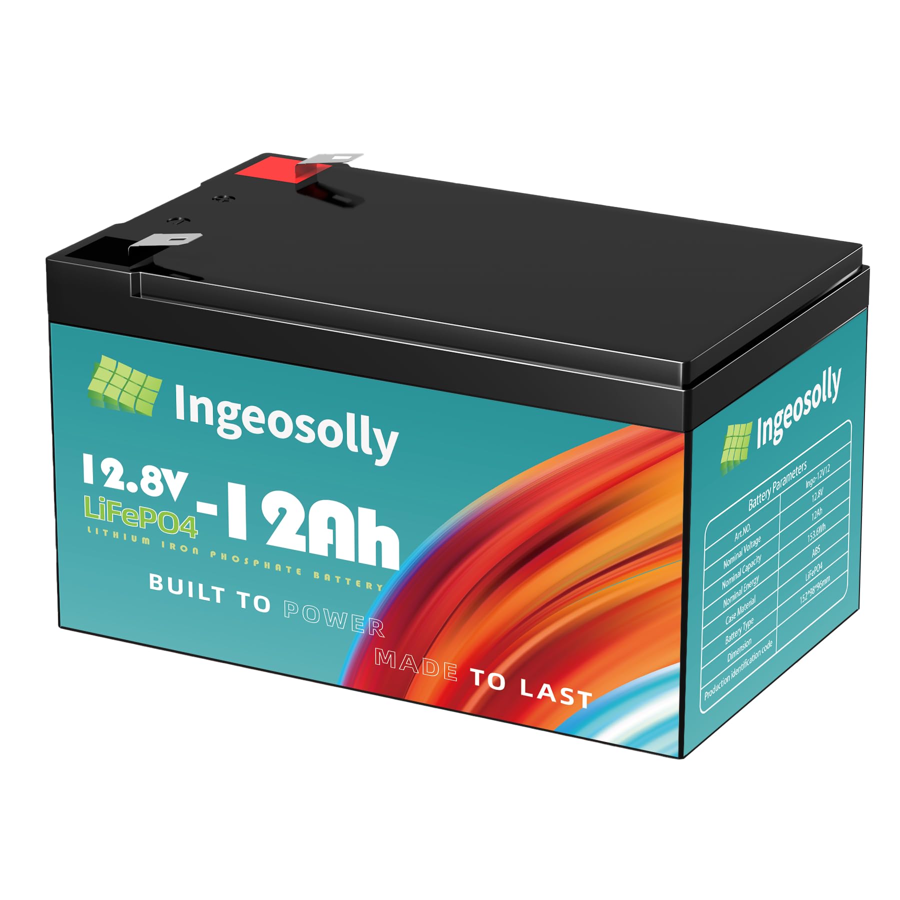 12V 12Ah LiFePO4 Battery with Smart BMS, 8000+ Deep Cycles, 10-Year Lifespan, Long-Lasting Safe Power for Marine, Trolling Motor, Fish Finder, Kayak, Ride on Toy/Power Wheels