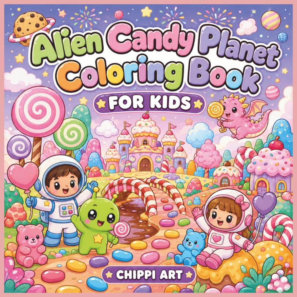 Alien Candy Planet Coloring Book for Kids: A Sweet Space Adventure with Cute Aliens, Candy Worlds, and Fun Coloring Pages for Kids Ages 4-8 (Cute and Cozy Galaxy Coloring Books for Kids)