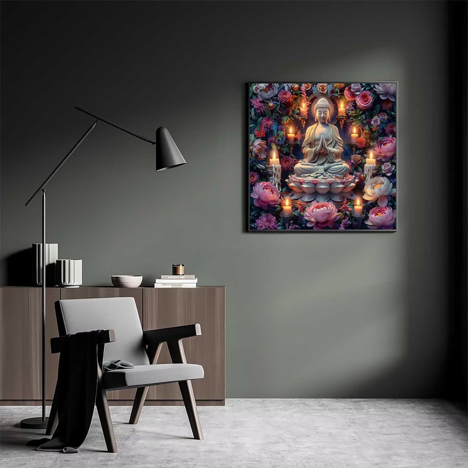 Malowanie po numerach dla dorosłych Zen, świeca do malowania po numerach, na płótnie, DIY, rękodzieło, akrylowy pigment, zestaw artystyczny, hobby dla dorosłych kobiet, do dekoracji ścian domu