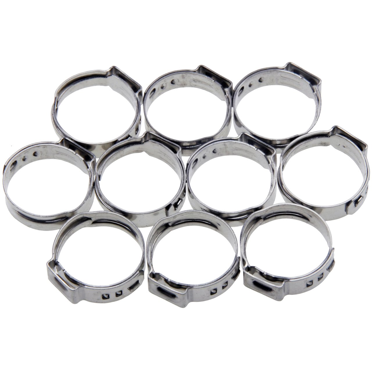 ALKAN 1-Ohr-Klemmen Mini-Schlauchschellen Klemmschelle 1-Ohr-Klemmen Leitungsschelle Schlauchklemmen Ein-Ohr-Klemmen Satz aus EDELSTAHL 6-21mm 70-tlg. + 1 x Schlauchklemmenzange Schlauchschellenzange