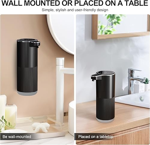 Miniatura 8 de GuDoQi Dispensador automático de jabón espumoso sin contacto, espuma ajustable de 4 niveles, dispensador de jabón de manos recargable por USB para