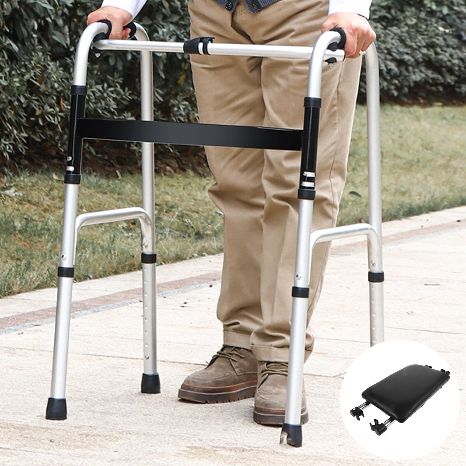 Sedile Ricambio Reversibile Alluminio per Deambulatore in Lega di Leggero Supporto Sicuro Bagno e Doccia per Uso Quotidiano