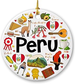 Lotacy Peru Symbols Colorful Christmas Ornament, Home Decor, Gifts and Souvenirs, Peruvian Gifts