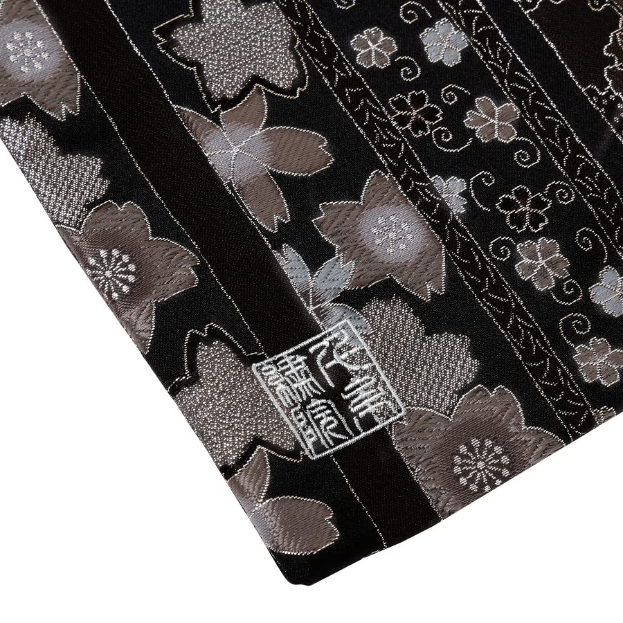 Brocade drawstring bag, lined with Nishijin brocade, 4, size M. (Kuroginshimasakurazakura)3