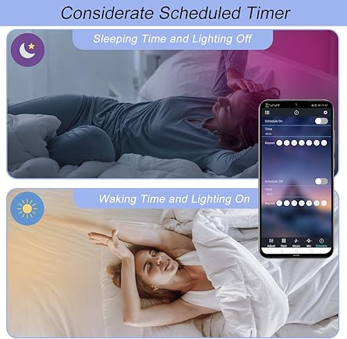 Miniatura 7 de Controlador de luz de tira LED, con control de aplicación y modo de sincronización de música, con colores ilimitados ajustar y función de