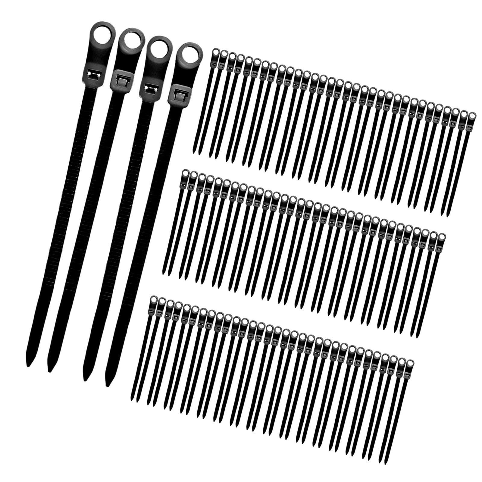 Kaeltsyn Black Of 100 Heavy Duty Nylon Fastening Straps With Screw Holes For Secure Wire Management And Organization Home Wiring Organizers