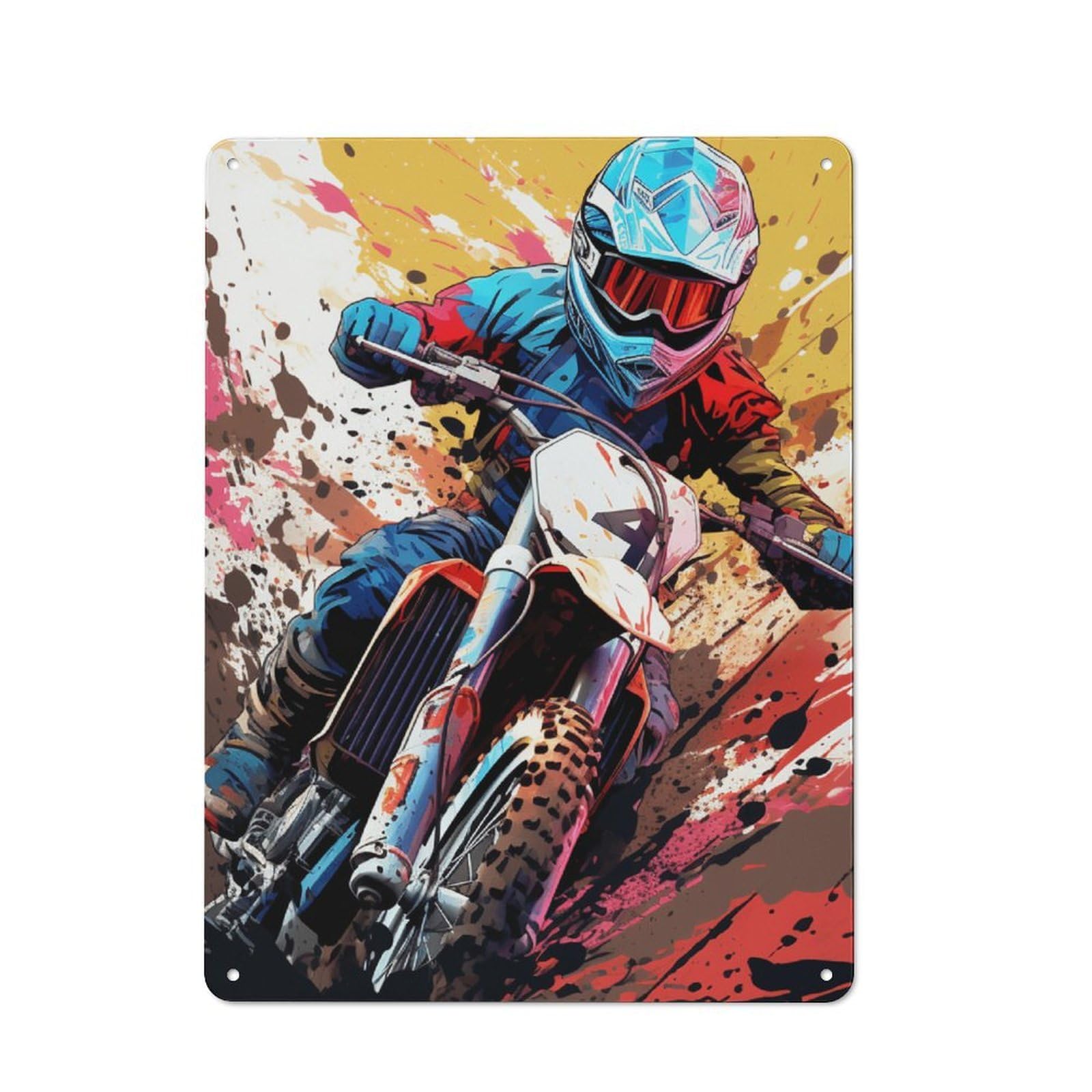 Junmoney Racing Spirit -7 Shop Front Style Decorative Metal Plaque 40X30cm, Shop Wall Decor For Cafe, Bistro, Bakery Or Restaurant