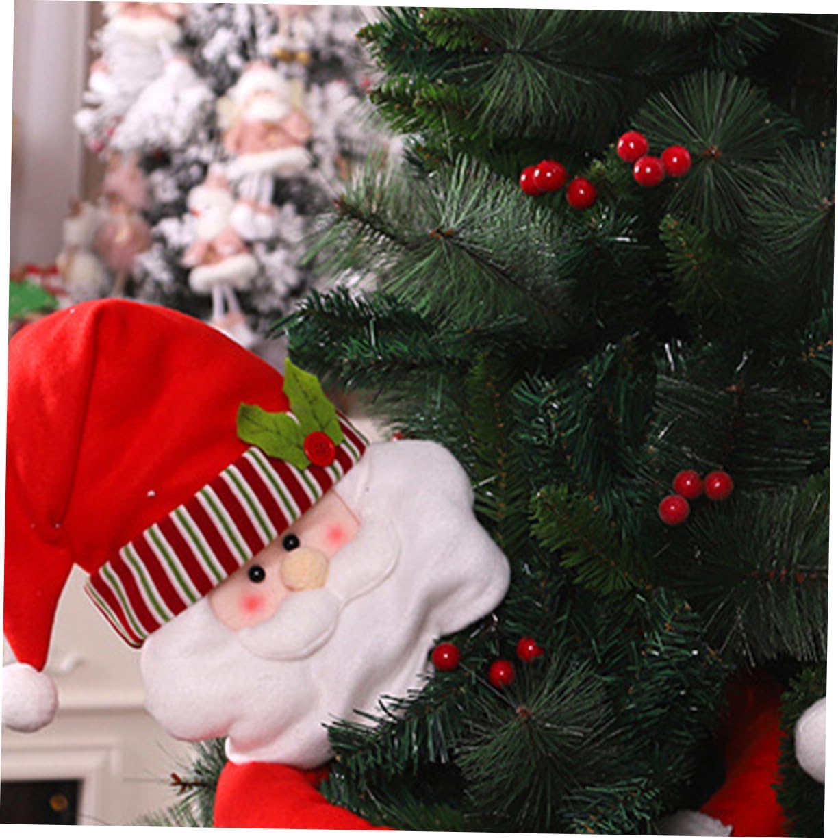 Cabilock Material Santa Snowman Tree Topper Xmas Ornaments for Christmas Tree Decor