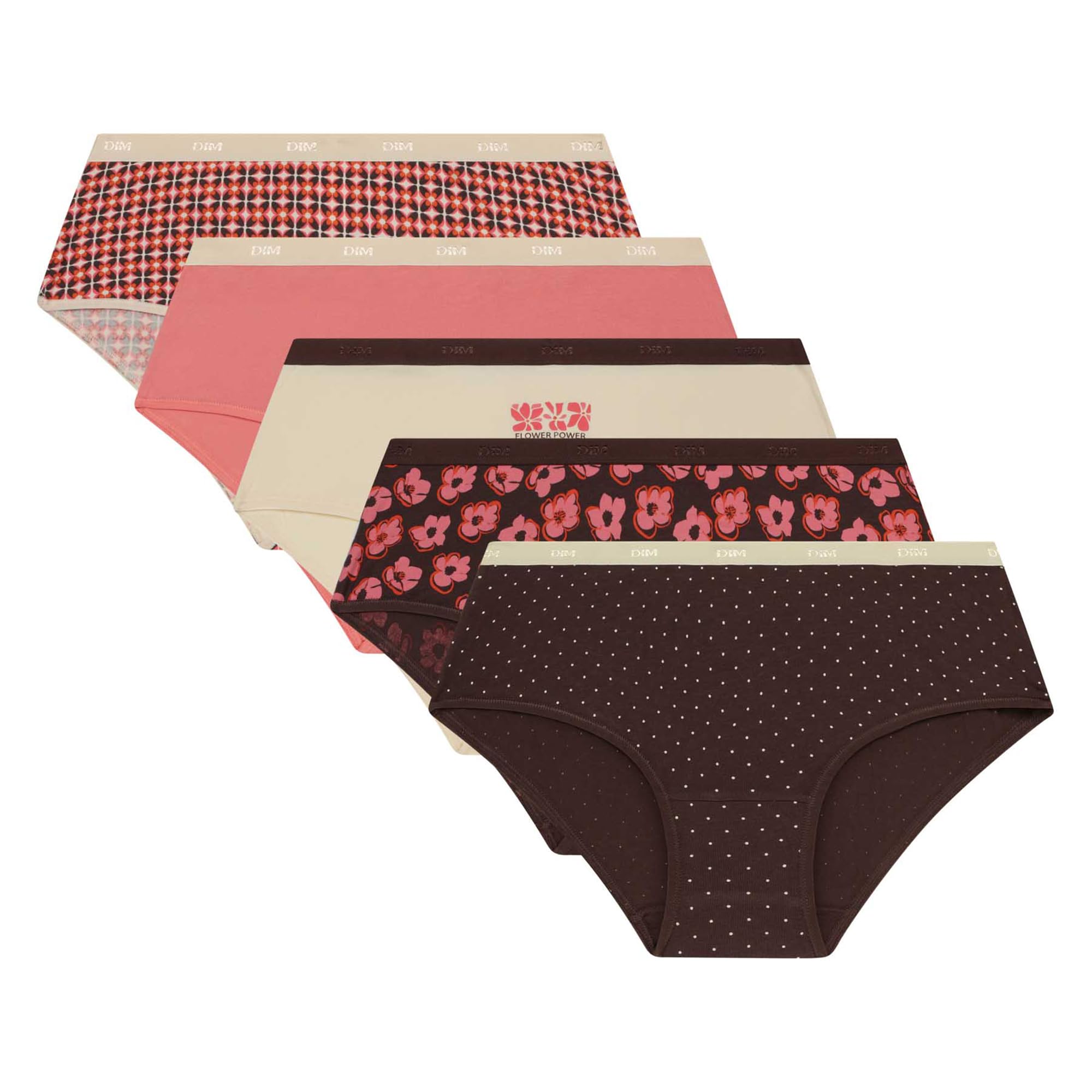 Dim Pack Bóxers De Algodón Les Pockets Cotton Mujer x5