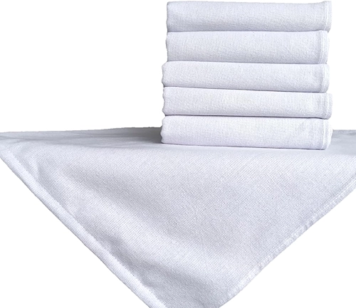 Pano de Prato Liso Alvejado Kit com 12 Unidades Acabamento nos 4 Lados - Em Algodão Sem Estampa, Ideal para Artesanato Gourmet (68x50cm)