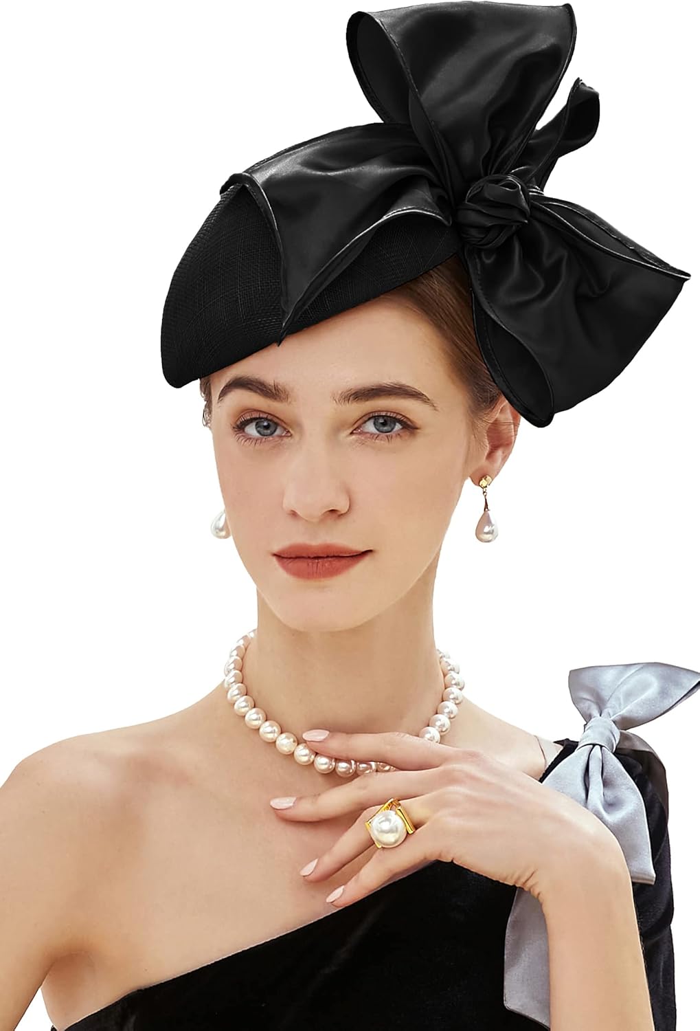 BABEYOND Fascinator Hat for Women Tea Party Derby Hat Mesh Cocktail Pillbox Hat Bridal Wedding Headpiece