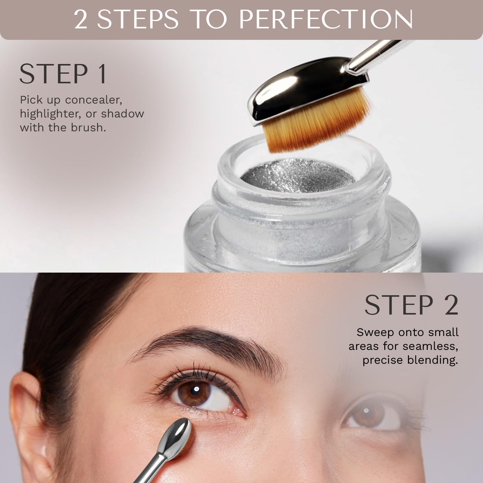 Artis Elite Oval 3 Pinsel Oval Make-up Pinsel Luxus Synthetische Kosmetikfaser Brus Ideal für Augencreme, Concealer, Highlight Verwendung mit Flüssigkeiten, Pudern und Cremes Schafft Airbrush-Finish