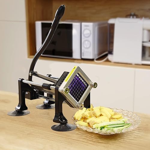 Miniatura 6 de MYTASUY Cortador comercial de papas fritas de acero inoxidable. Cortador de patatas fritas para papas fritas con hoja de 38 pulgadas, cortadora
