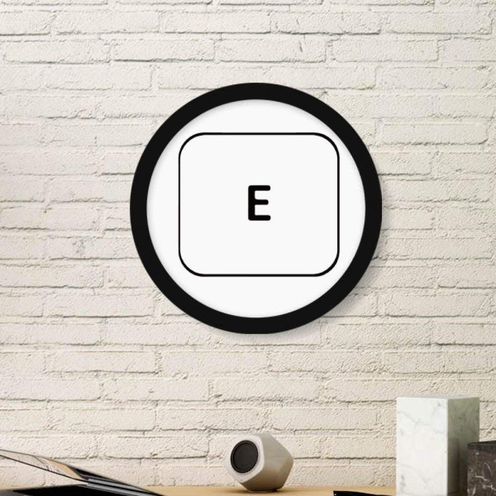 Clavier Symbole E impression artistique ronde pour stickers muraux salon noir