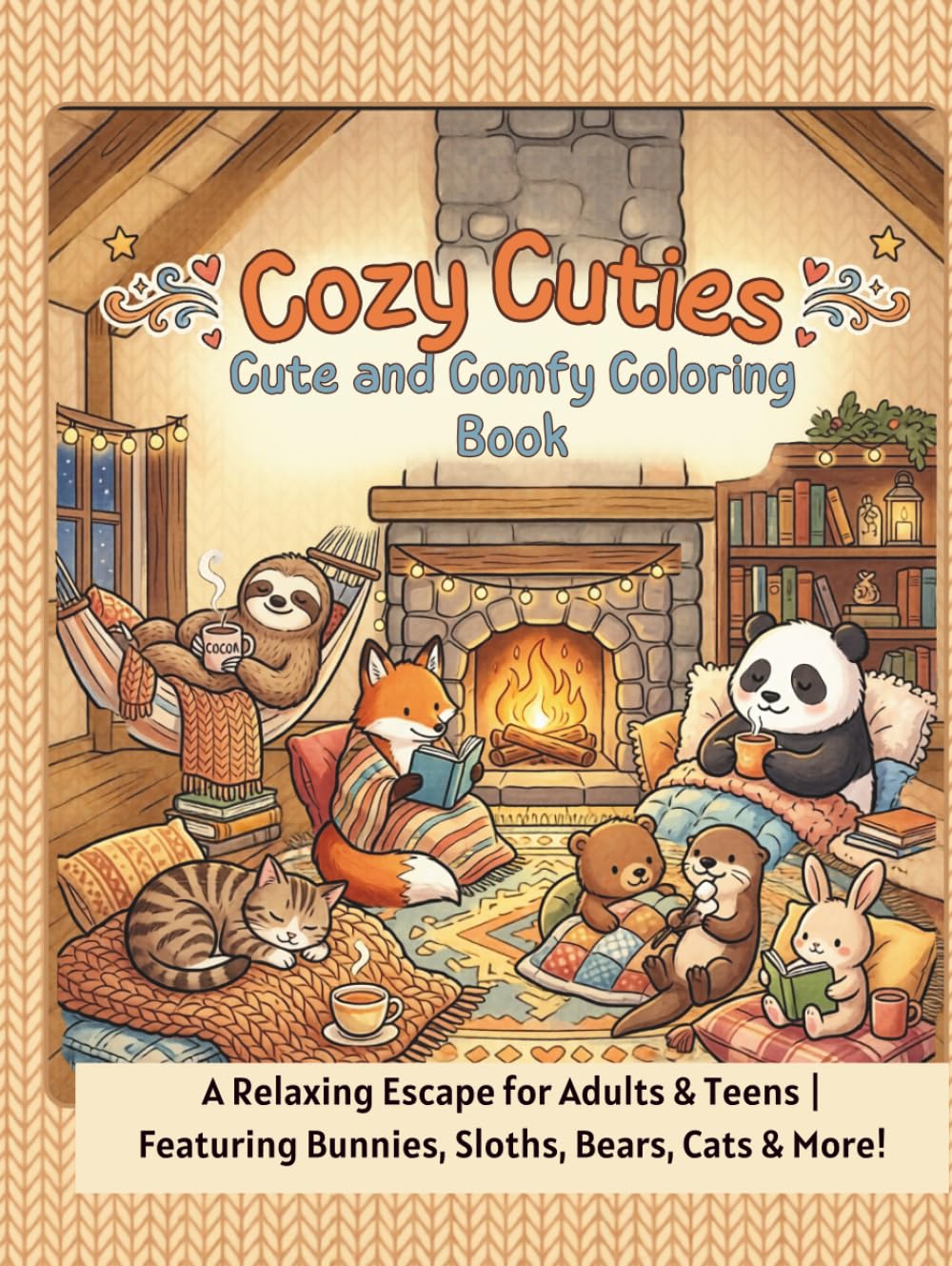 Cozy Cuties: Coloring Book for Adults and Teens Featuring Adorable Animals, Warm Blankets, and Relaxing Moments