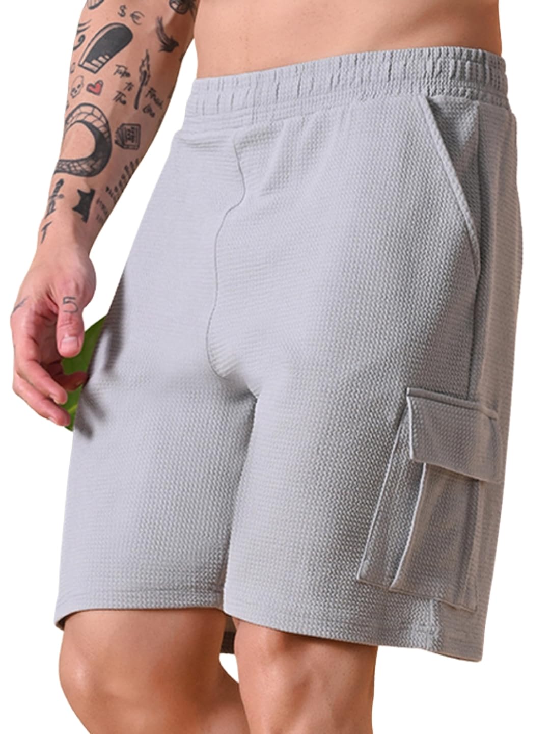 FITINC Men Shorts || Cargo Short for Men || Half Pant with Drawstring & 4 Pockets || Stretchable Gym Shorts-image-22