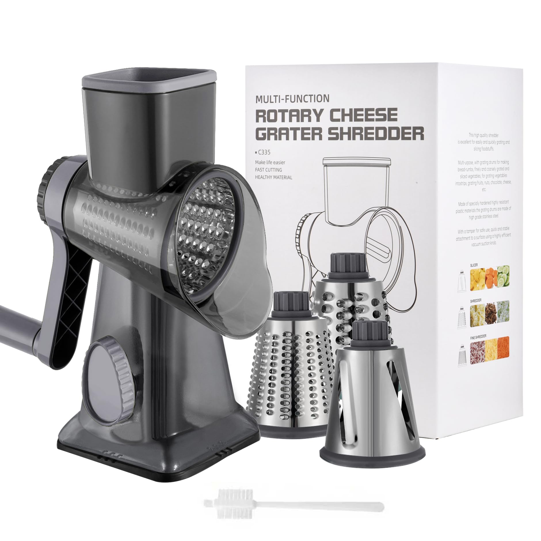 EDEFISY Hand Crank Rotary Cheese Grater