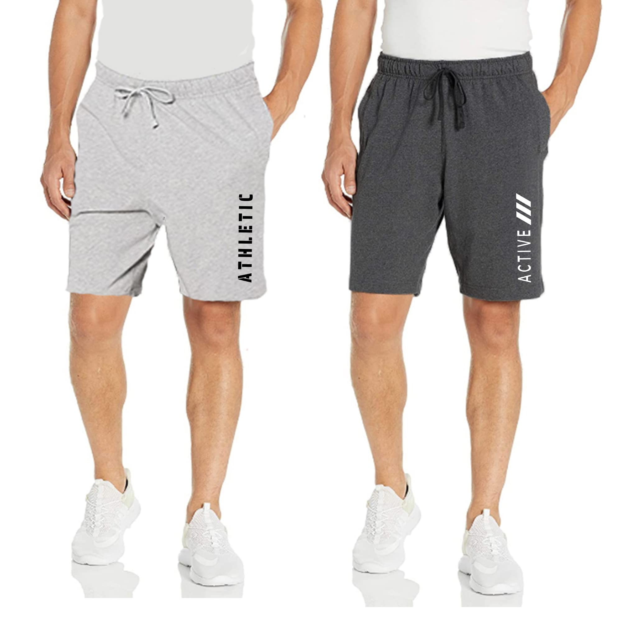 kart black Plus Size Men's Shorts with Pocket|Casual Knit Shorts|Printed Shorts|Over Sized Shorts|(S,M,L,XL,XXL,3XL,4XL,5XL) Combo Pack of 2-picture-16
