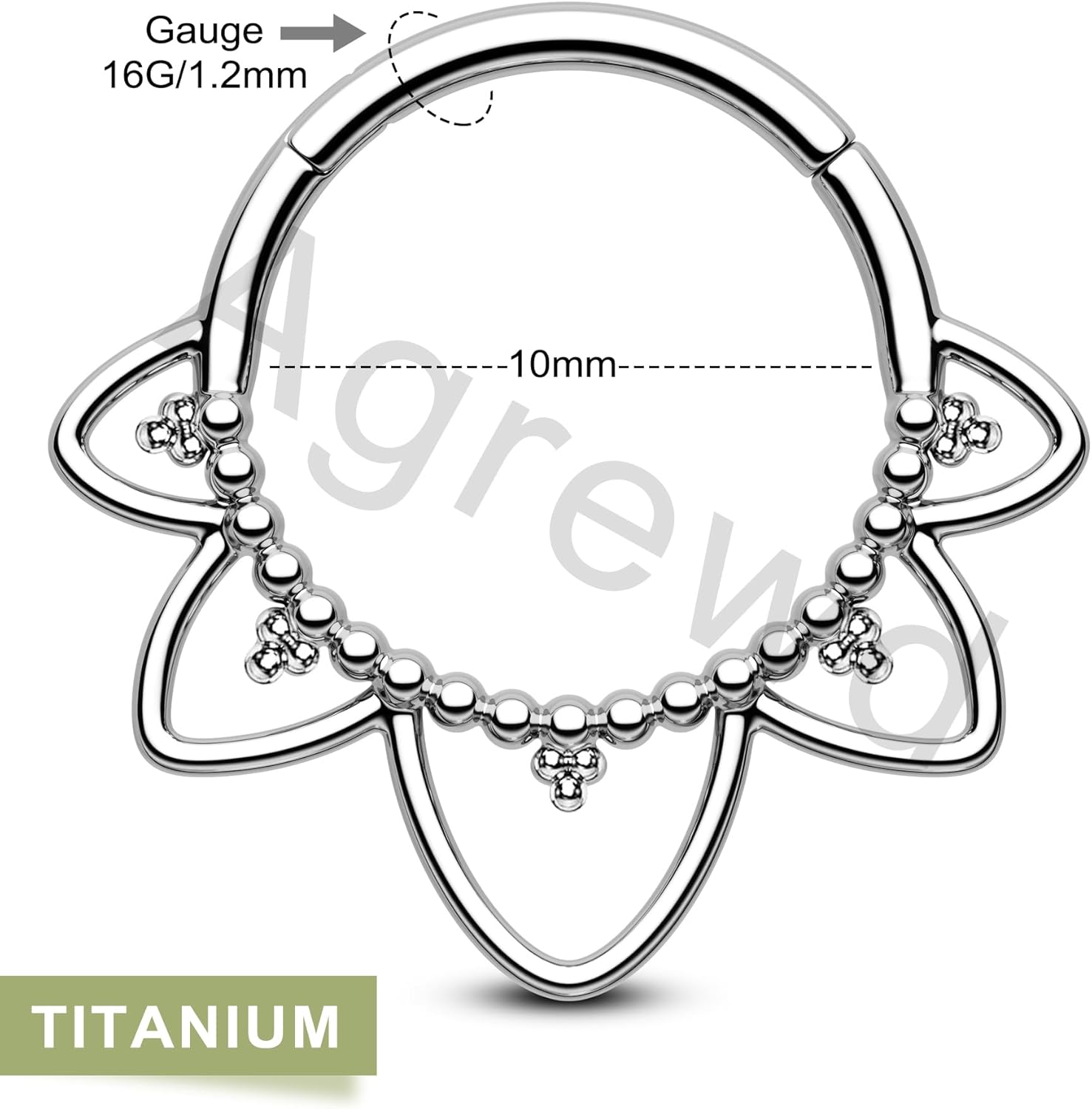 Minimalist Lotus G23 Solid Titanium Septum Rings 16G Flower Septum Jewelry Dainty Helix Daith Earrings for Women Daith Piercing Jewelry Surgical Steel Hypoallergenic - Image 4