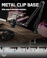 Vista 7 de ALABS Micrófono de condensador XLR, kit profesional de micrófono cardioide de grabación con diafragma de 25 mm para streaming, podcasting, canto