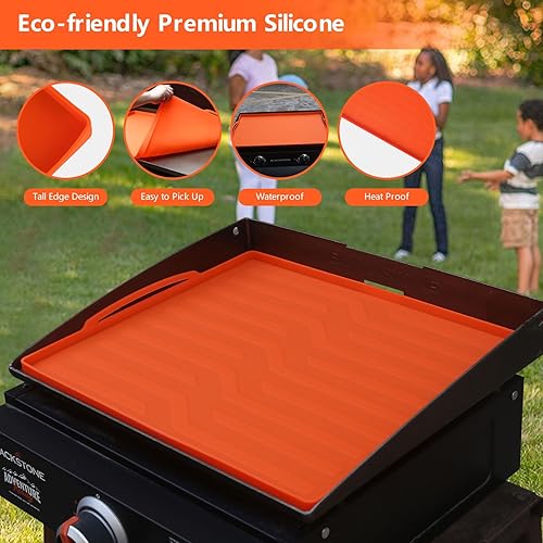 Miniatura 3 de Funda de silicona para parrilla Blackstone de 17 pulgadas, 17 pulgadas, alfombrilla de parrilla para todas las estaciones, cubierta protectora
