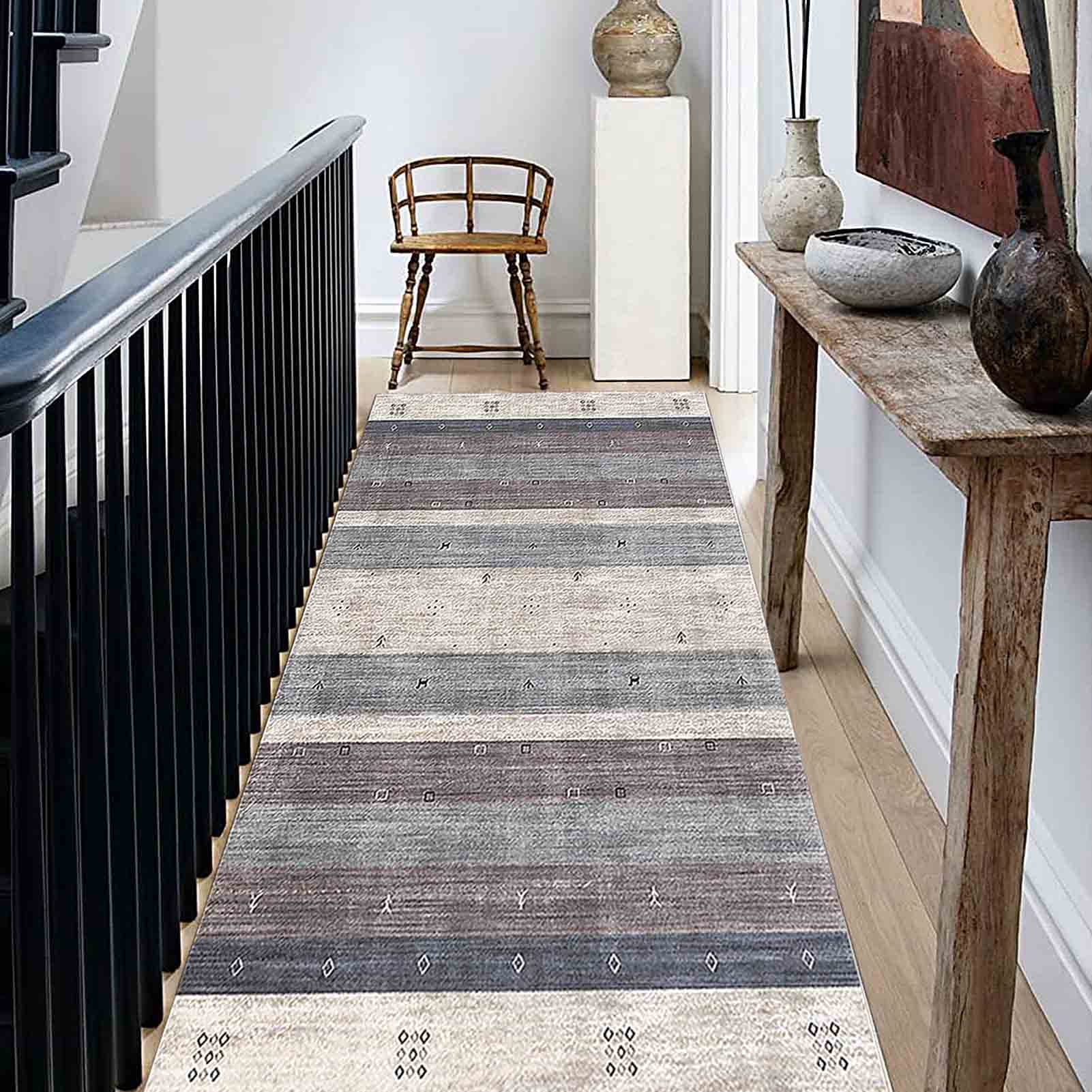 Tapis de couloir lavable en machine avec dossier antidérapant sécurisé