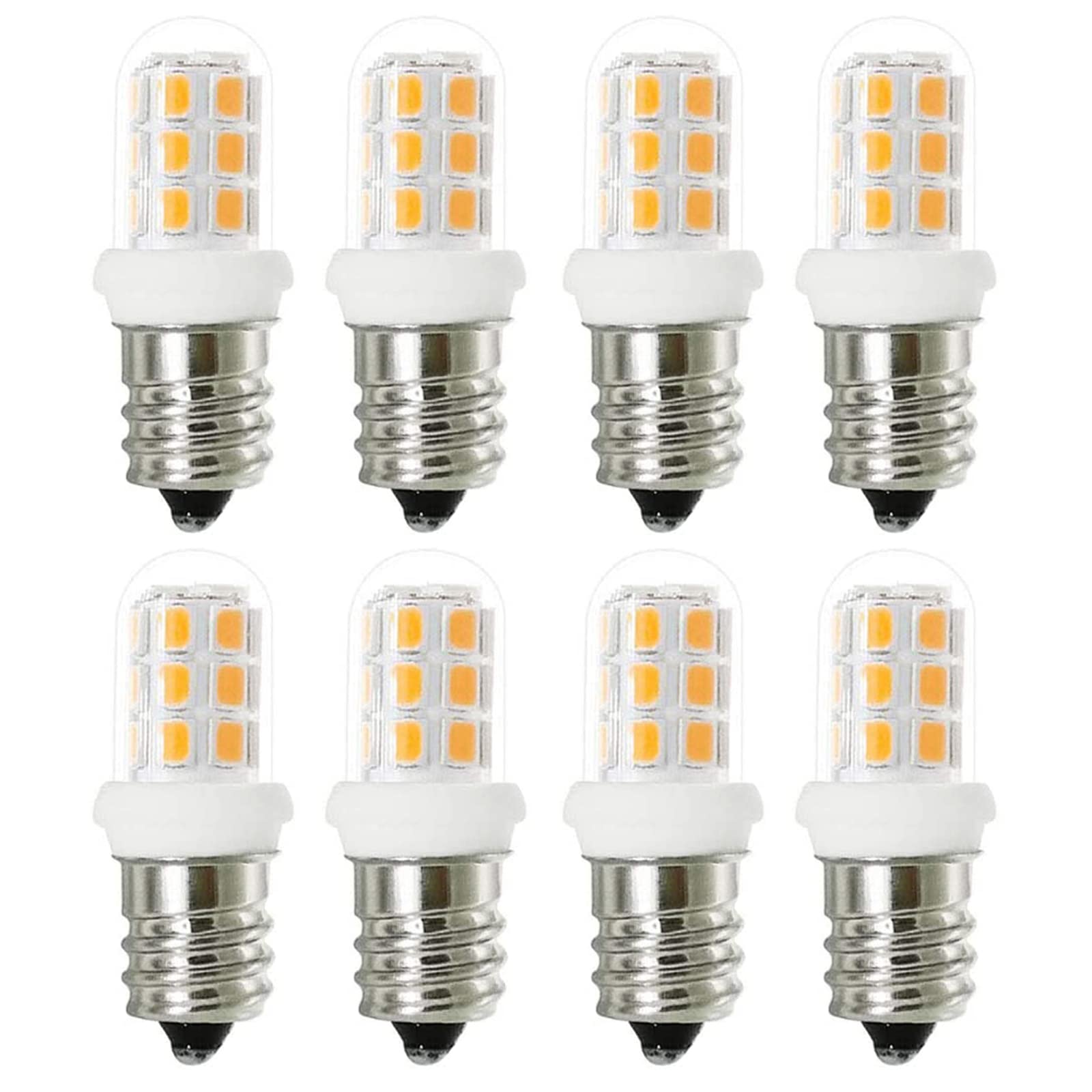 XRZT Led Night Light Bulbs C7 E12 Candelabra Light Bulbs 15Watt Halogen Replacement 3000K Warm White Light for Chandelier, Salt Lamp Bulb, Pack of 8