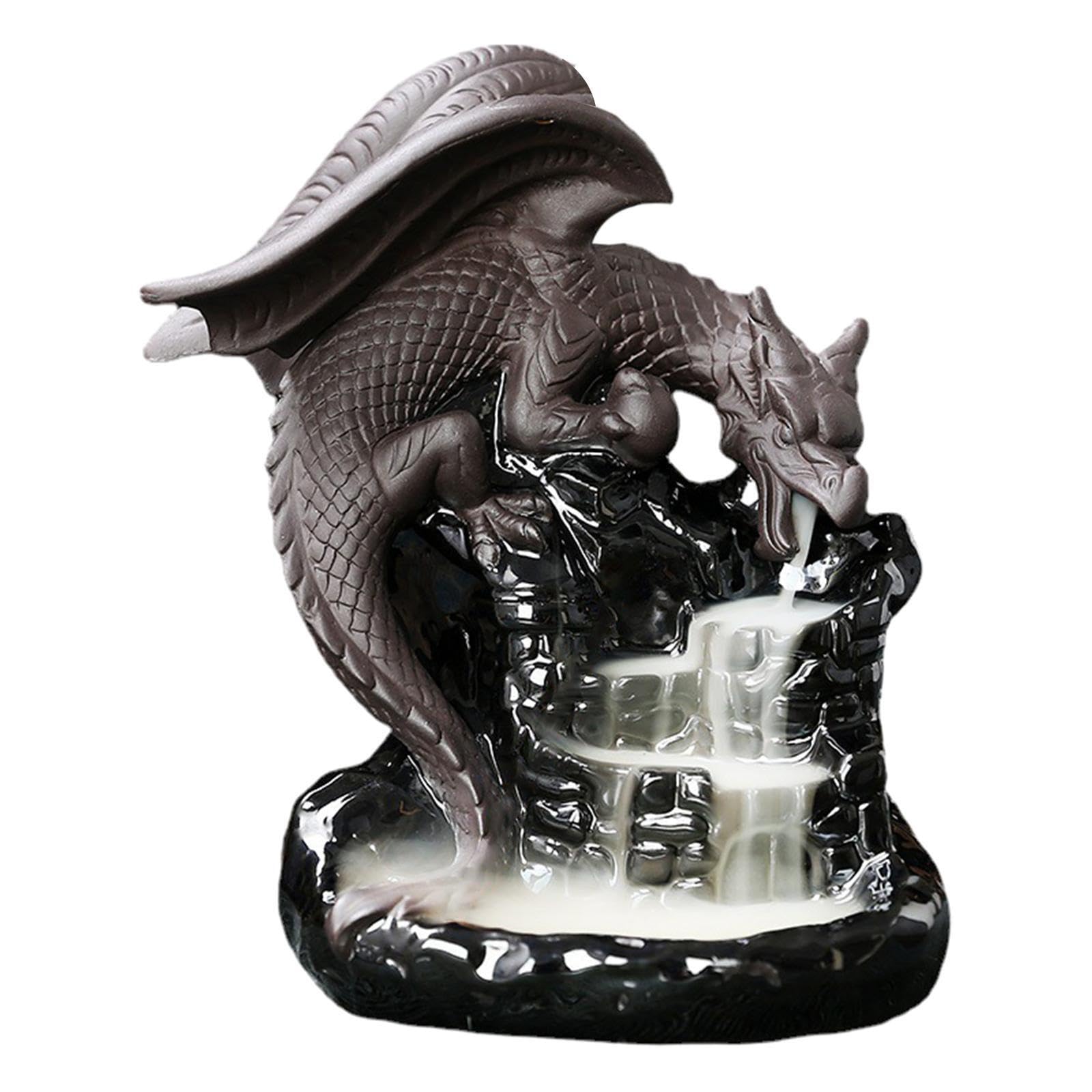 Alcxazs Ceramic Dragon Incense Burner Decor Gift Elegant Dragon Burner For