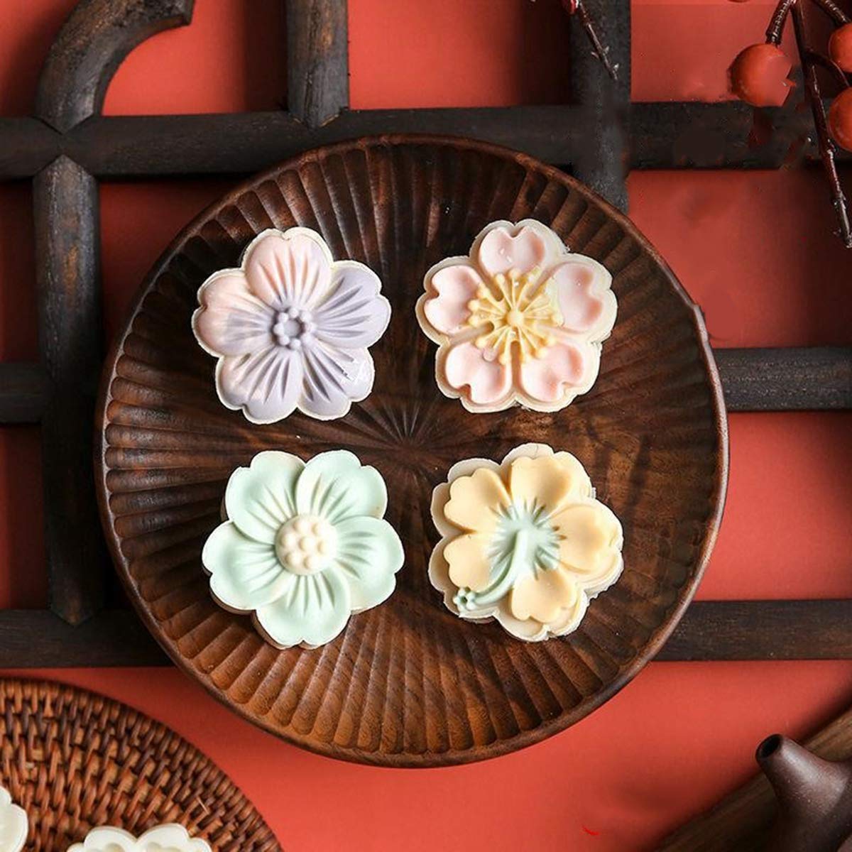 Buy Flower Shaped Mooncake Mold Cookie Cutter,Kitchen Baking Flower