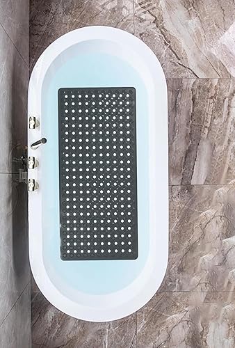 Miniatura 7 de Tapete de ducha antideslizante para bañera, tapete de baño antideslizante para baño, tapete de ducha con ventosas, 34.5 x 15.5 (negro)
