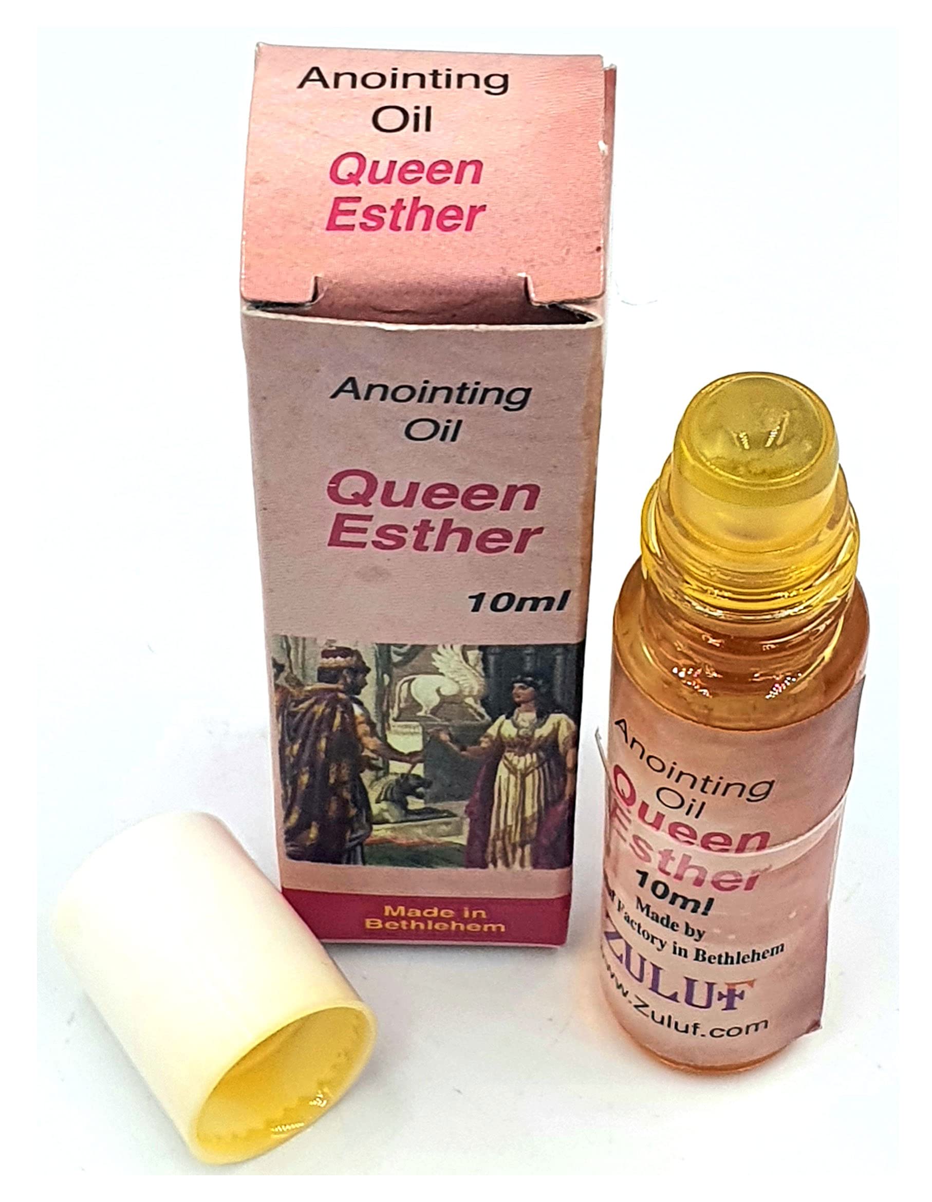Zuluf Queen Esther Anointing Oil Holy Land Christian - 10ml (.34 fl. oz.) Roll-On Bottle Israel Blessing Oil | Blessed Anointing Oil for Prayers Faith Healing, Home Blessing and Church PER009