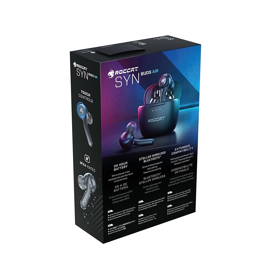 ROCCAT SYN Buds Air ワイヤレスイヤフォン Amazon.com: ROCCAT Syn Buds Air True Wireless Earbuds for