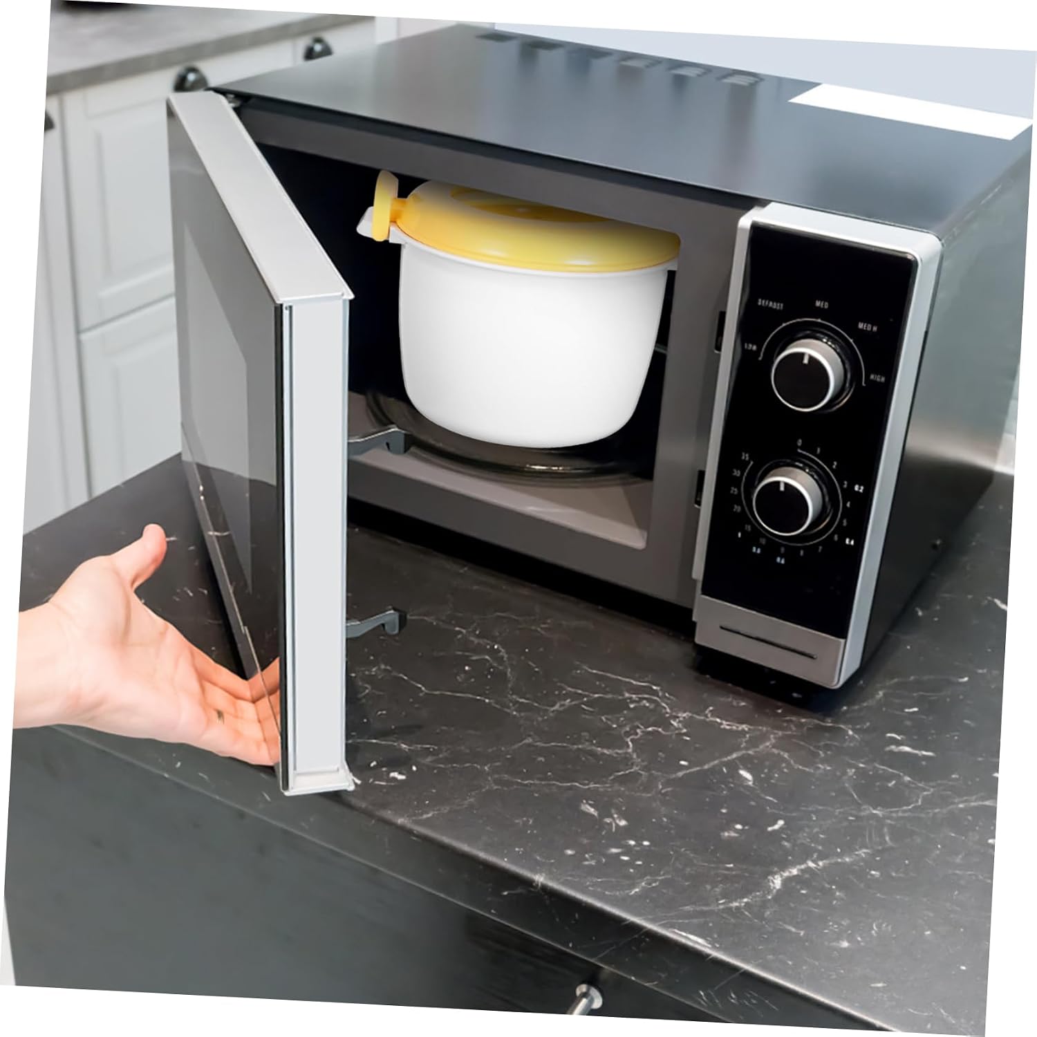 Microwave Rice Cooker Food Container for Home Use Lightweight and Portable for Soups Stews Cereal Oatmeal and More