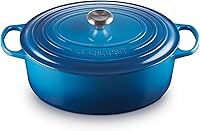 Vista 24 de Le Creuset Horno holandés ovalado Signature de hierro fundido esmaltado, 2.75 cuartos de galón., Blanco