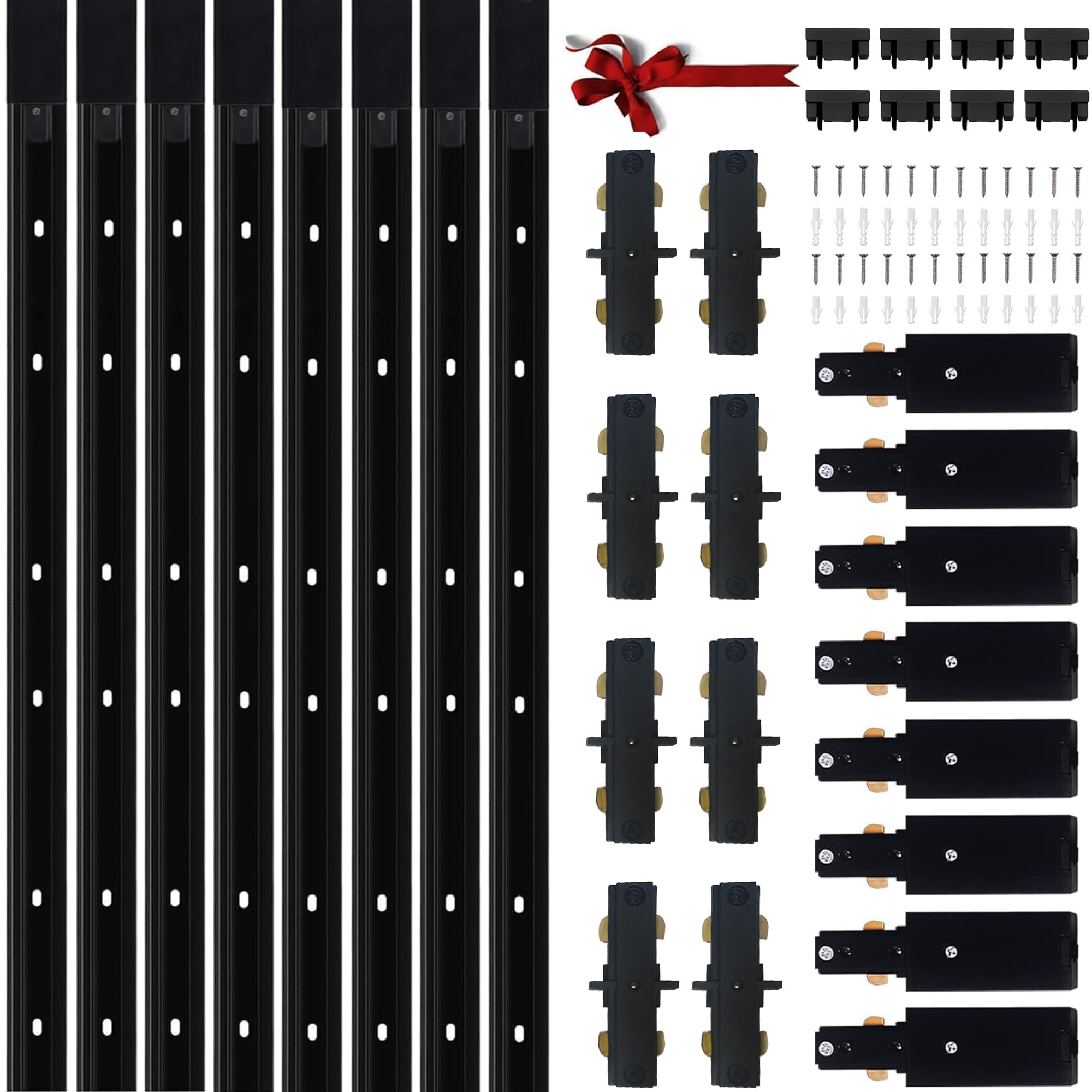 H Type Track Lighting Rails 8PCS 120V Single Circuit 3-Wire