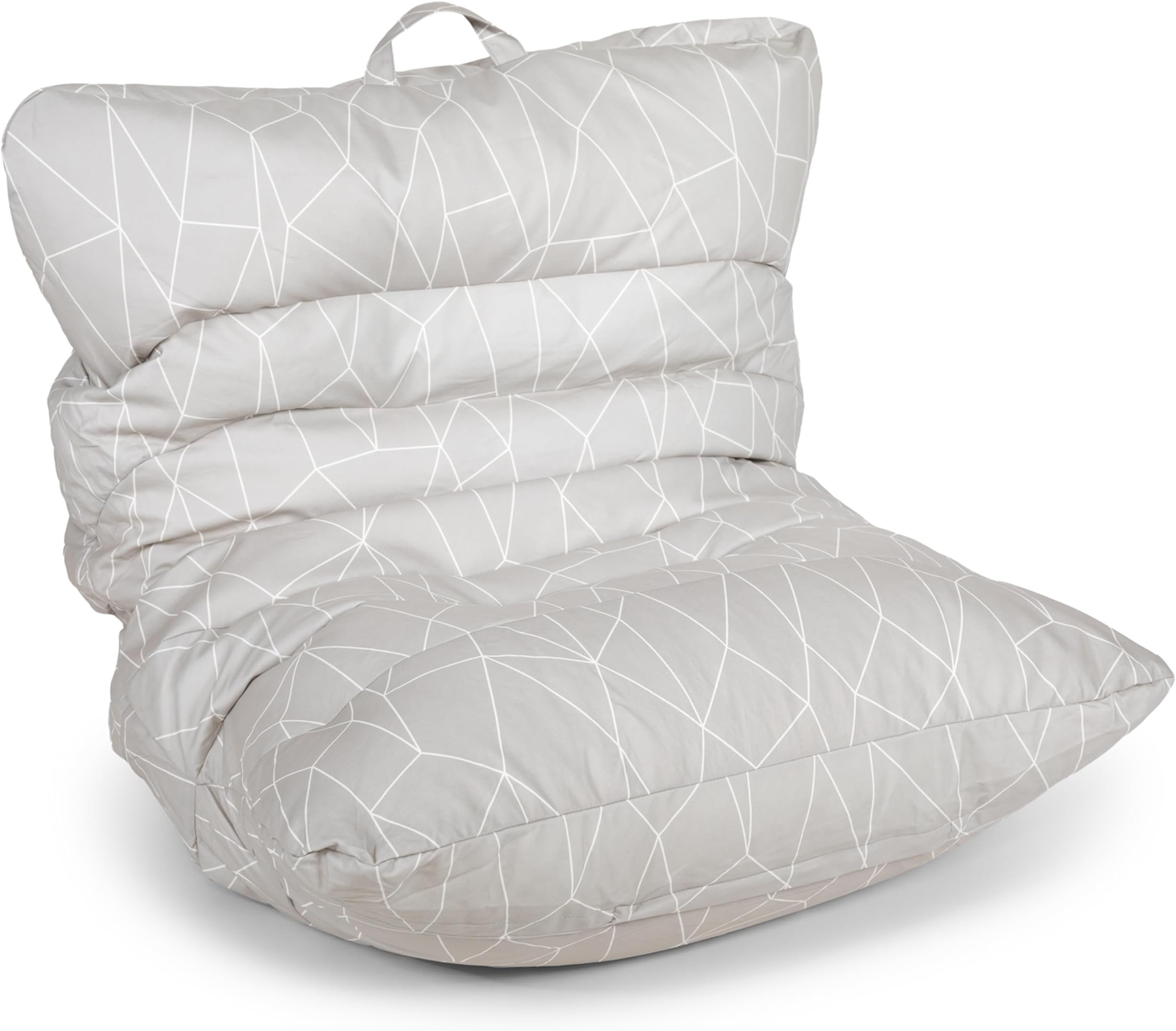 Big Joe Roma Bean Bag Chair, Moonstone Tessellation Lenox, Durable Woven Polyester, 3 feet