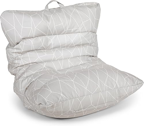 Miniatura 46 de Big Joe Roma - Puf para niños, sherpa de avena y rosa del desierto, gamuza vegana, 2 pies, ligero, recargable, asiento para niños Avena/Rosa del