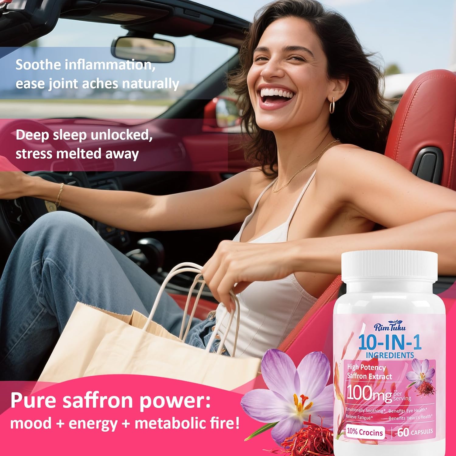 Saffron Extract -Organic Saffron Supplements for Women and Men,177mg,Minimum 10% Crocins for Mood&Energy,Vision&Heart Support,120 Capsules - Image 5