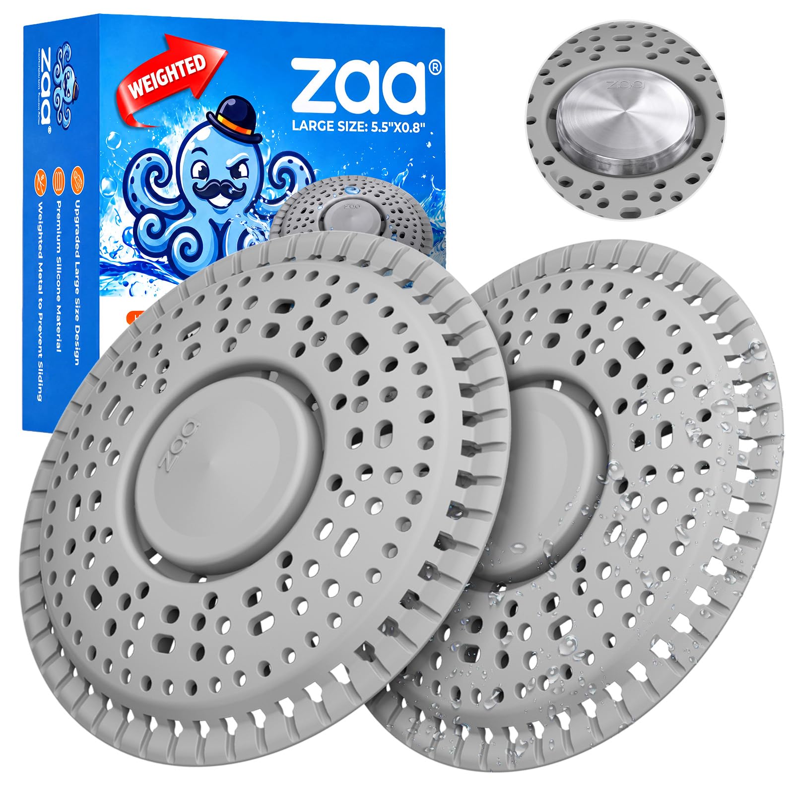 Photo 1 of Shower Drain Hair Catcher 5.5" Silicone Drain Cover for Flat Floor Drains