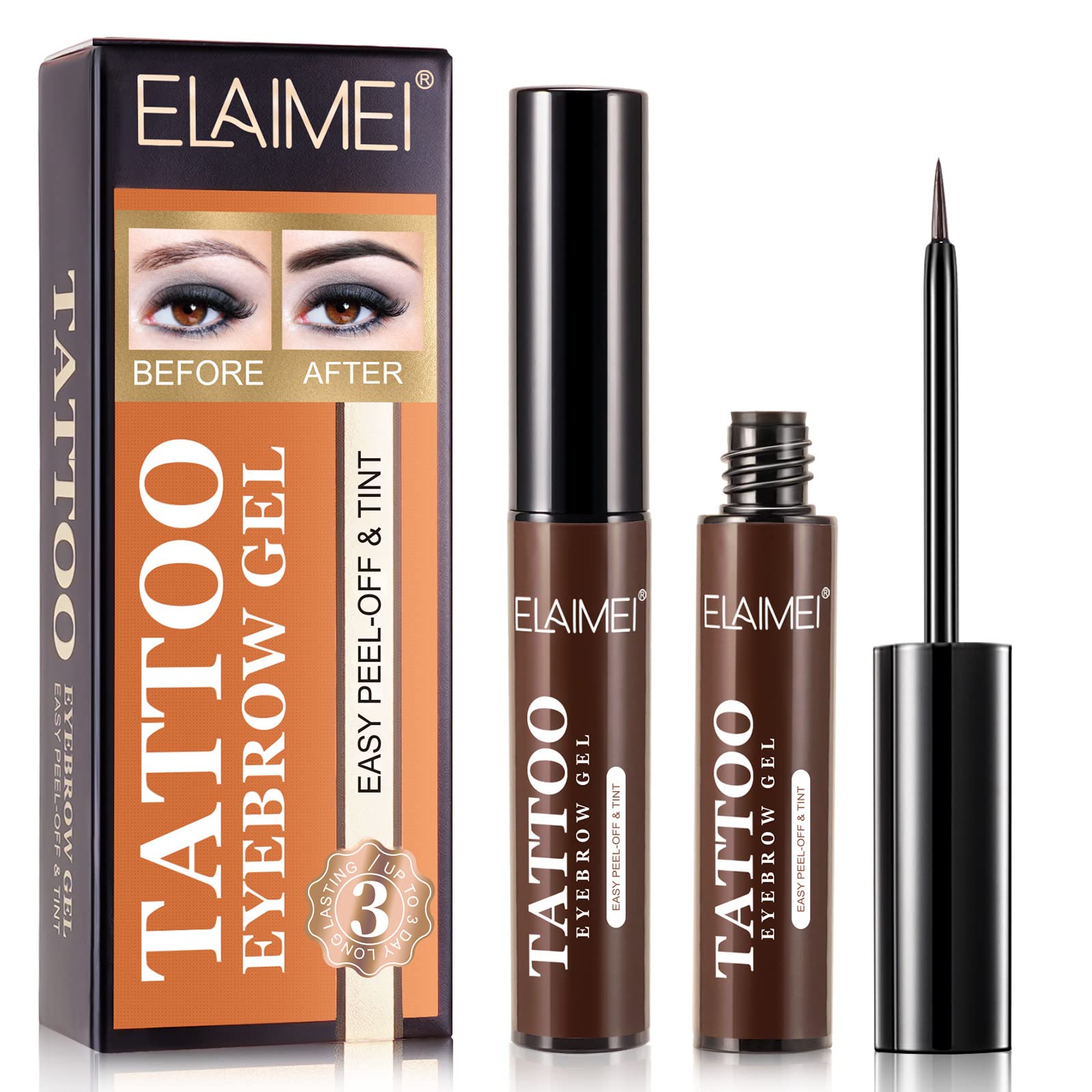 Sponsored Ad – Azonee Eyebrow Cream Gel Eyebrow Tint Waterproof Dye Semi-Permanent Colour Brow Gel Highly Tinted Liquid Eye Brow Makeup Natural Stereoscopic Permanent Dark Brown for Women Girl