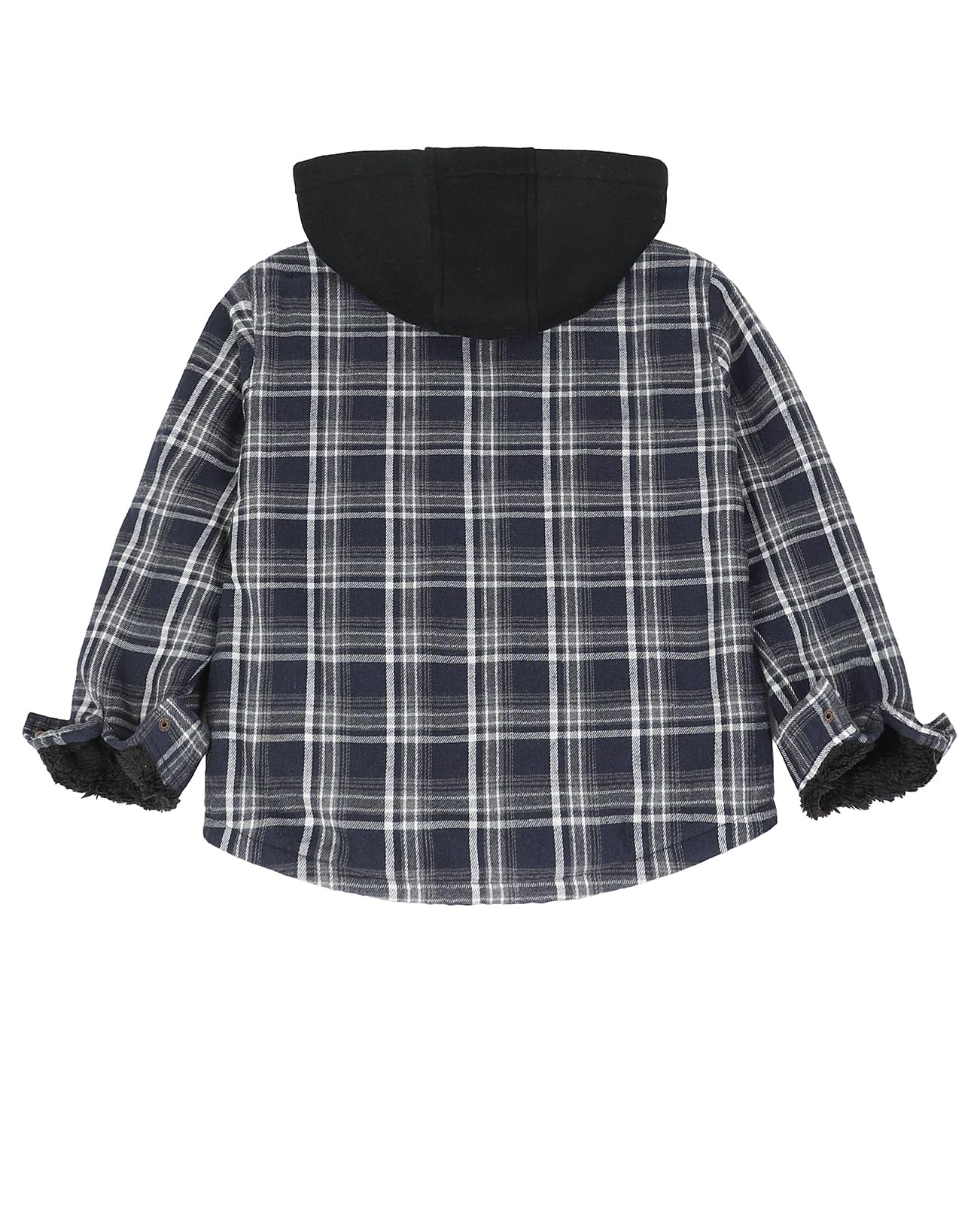 Veste en flanelle doublée Sherpa pour enfants, garçons et filles, chemise à capuche à carreaux, vêtements de jeu automne-hiver