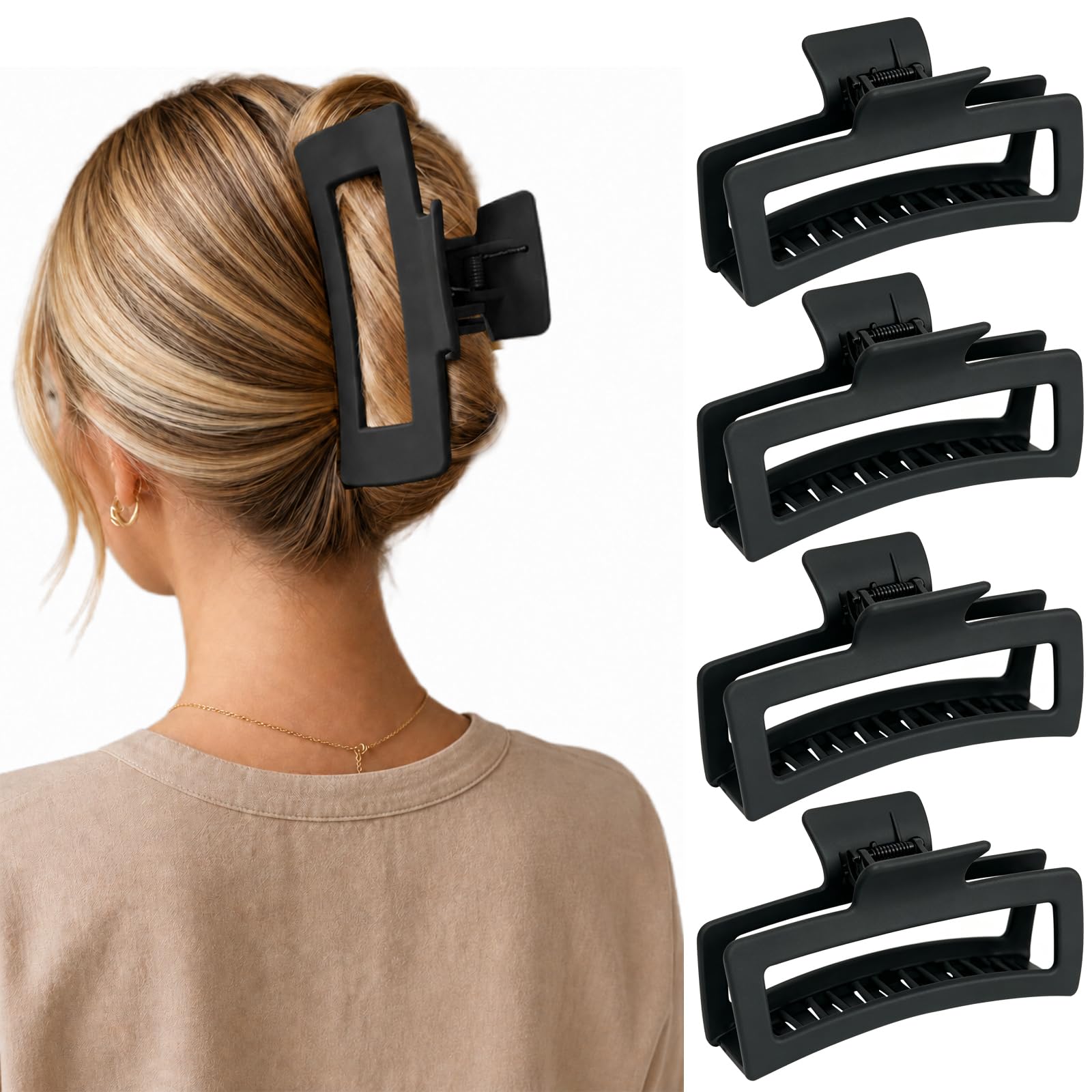 Jumbo Leopard Claw Clips - 4 Pack -18 Jumbo Leopard Claw Clips - 4 Pack -18