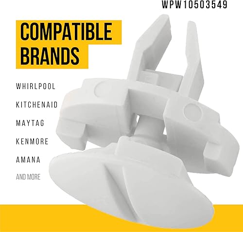 Miniatura 2 de WPW10503549 W10503549 Retenedor de panel de acceso  Compatible Kenmore KitchenAid Maytag Whirlpool piezas de lavavajillas  Reemplaza AP6022404