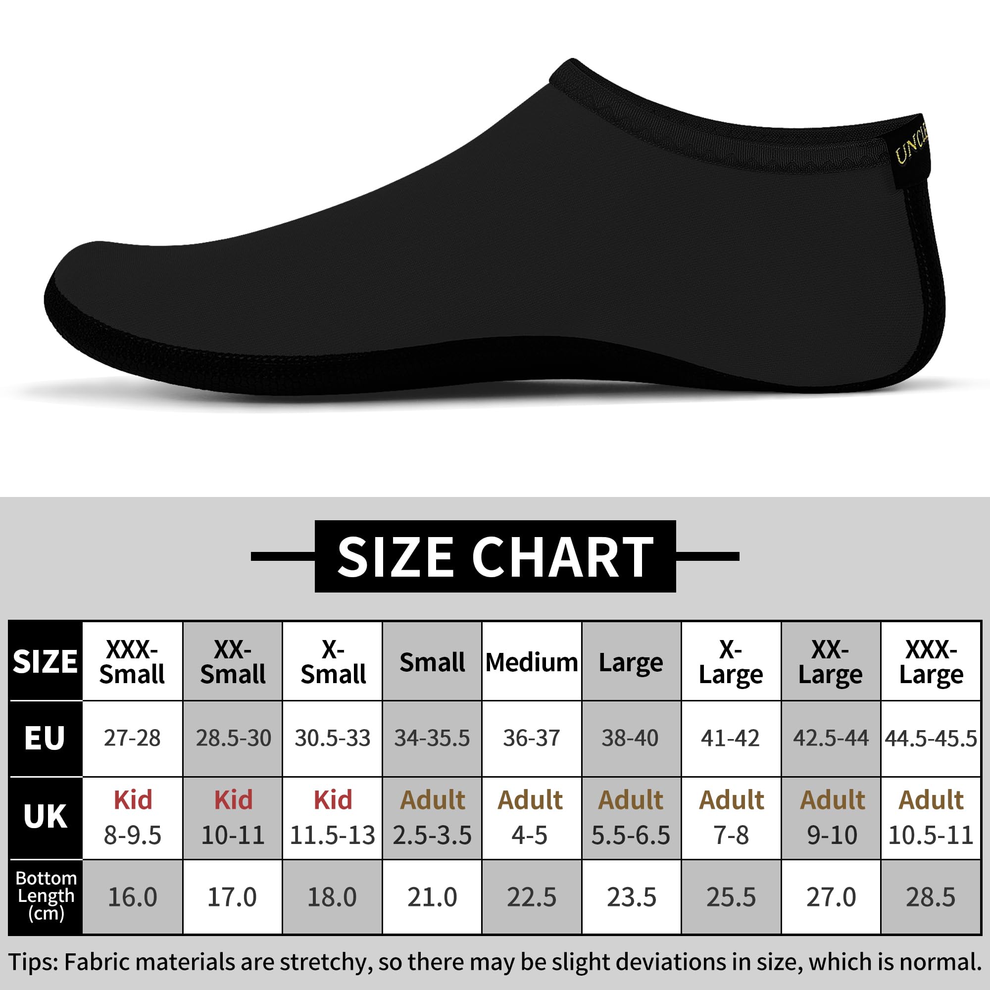 Calcetines de Agua Unisex SWA15 - Calcetines de Interior para Yoga, Playa, Surf, Buceo, Casa y Piscina - Niños y Adultos