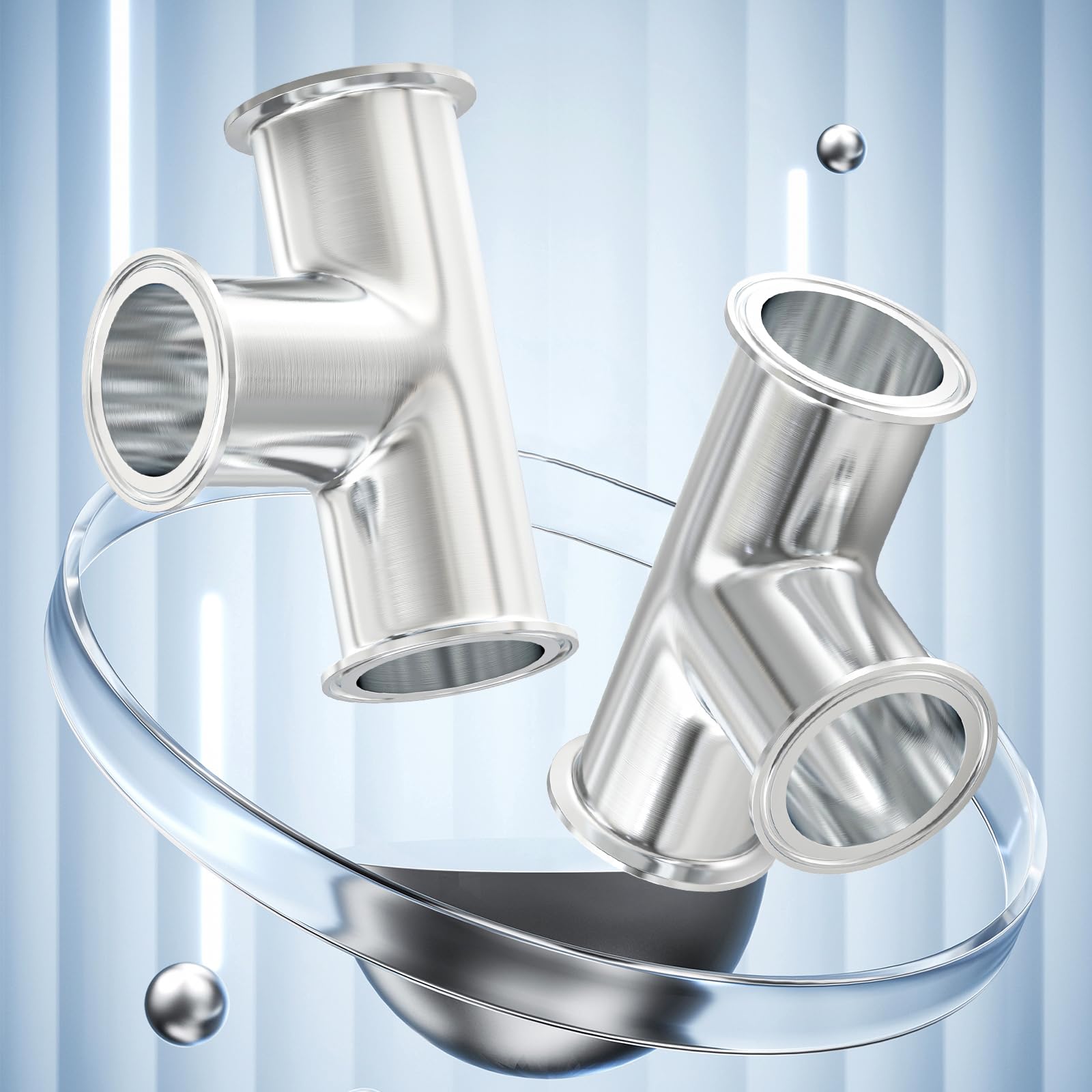 1 pièce Clamp Tee 3 voies 2" (51 MM) OD Raccords sanitaires en acier inoxydable 304 Compatible avec Tri Clamp 2" Bride à ferrule 64 MM avec joints en silicone