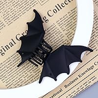 Vista 8 de Pinzas de pelo góticas de murciélago negro para mujeres y niñas, garra de pelo de murciélago gótico de aleación punk negra Y2K para decoraciones